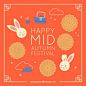 Mid autumn festival background with moon cake