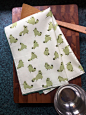 Linen Tea Towel Kitchen Towel tanuki tea towel Japanese image 0