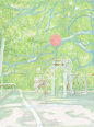 「绿湖」_一三菌落__插画师作品_涂鸦王国gracg.com