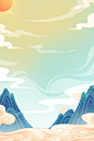 手绘国潮风插画背景图