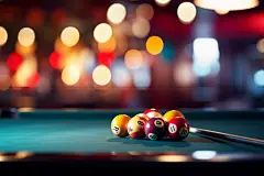 悠闲的休闲区域台球摄影图片