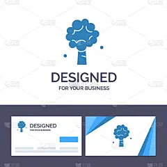 创造力,名片,模板,品牌名称,华丽的,清新,环境,食品,现代,树