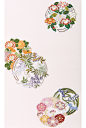 清代流行  团花