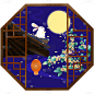 中秋节复古新颖国潮中国风-窗户