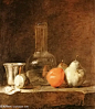 静物:玻璃瓶，银杯与水果 - still life with carafe, silver goblet and fruit