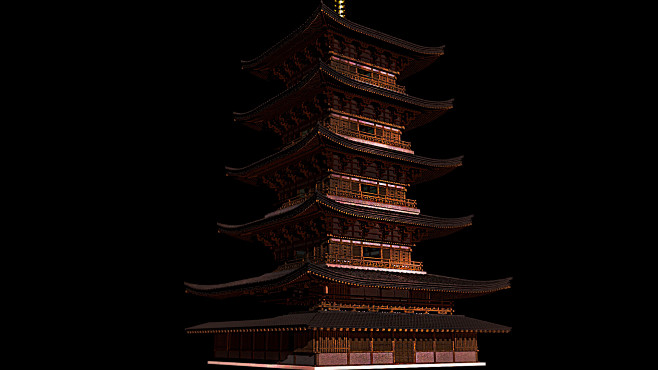 Five-storied pagoda,...