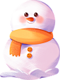 儿童冬令营手绘场景插画-戴围巾的雪人