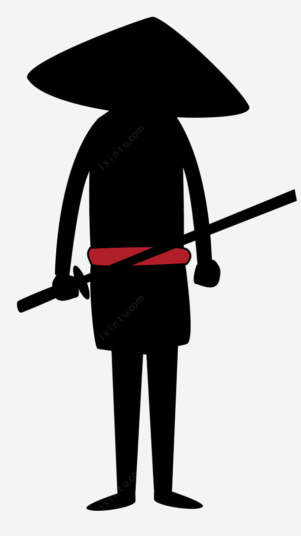 卡通黑色侠客小人pngpng免抠素材_新图网 https://ixintu.