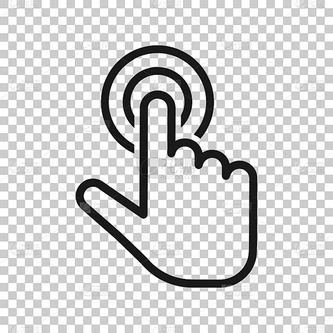 Click mouse icon in transparent style. Pointer vec-花瓣网
