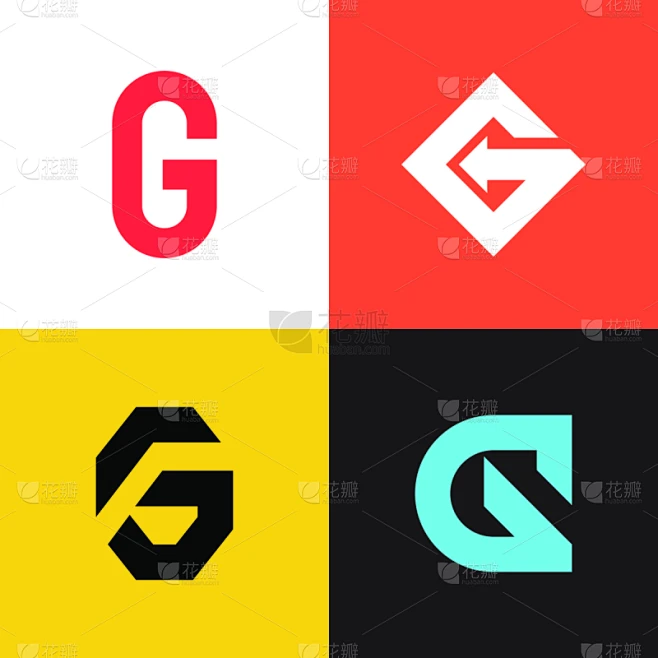 品牌名称,英文字母g,矢量,标志,商务,几何形状,字母,现代,绘画插图,广告素材-花瓣网