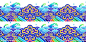 传统彩色海浪纹@北坤人素材