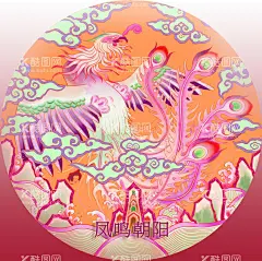 凤鸣朝阳神兽手绘  - 源文件下载【酷图网】凤鸣朝阳,凤凰,神兽,手绘,动物
