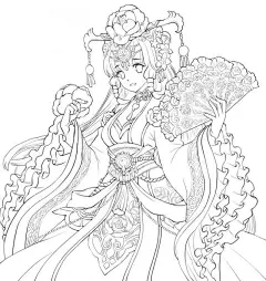 古风手绘线稿素材