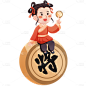 手绘-儿童国学兴趣班元素贴纸-象棋