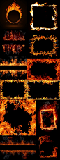燃烧的火焰边框高清图片   - PS饭团网