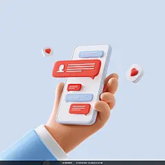 23款3D立体卡通SNS社交网络点赞手势表情包插图插画ps分层素材
