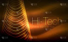 轮廓六边形，发光的几何形状，数字技术抽象的背景