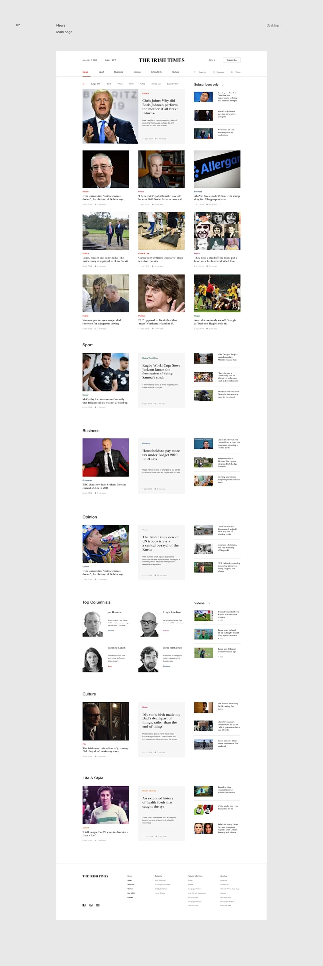 The Irish Times — News portal redesign concept : Redesign of big news ...