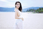 小九Vin沙滩白裙清纯美女图