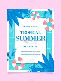 海报,夏天,绘画插图,背景,鸡尾酒,请柬,贺卡,传单,边框,热带气候