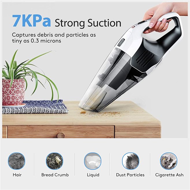 Holife Handheld Vacuum Cordless Portable Vac Cleaner with