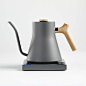 Fellow Grey Stagg EKG Electric Kettle with Wood Handle + Reviews | Crate and Barrel