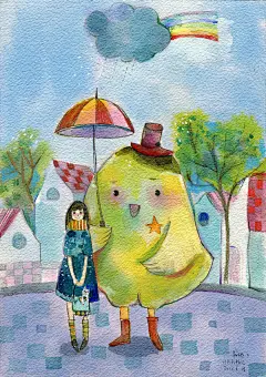 #寂地# #插画#我愿意成为你的有缘人,在岁月的长河里,在某个瞬间,在某种机缘下,我们为彼此停留.