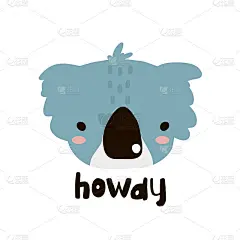 可爱的考拉的脸。儿童印花，儿童服装，海报，明信片。矢量图