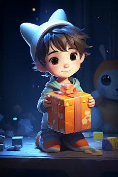 卡通小孩模型图片