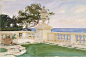 John Singer Sargent (1856-1925) Terrace, Vizcaya (1917) watercolor and graphite on white wove paper 13.75 x 21 in: 