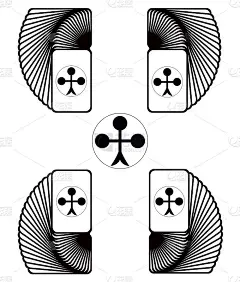 名片图标。玩扑克牌。极简主义的概念。