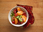 kiwi, mandarin orange, and red grapes, whole grain toast with cranberry jam