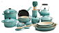 Le Creuset  26 Piece Ultimate Kitchen Cook and Bakeware Set, Caribbean traditional-cookware-sets