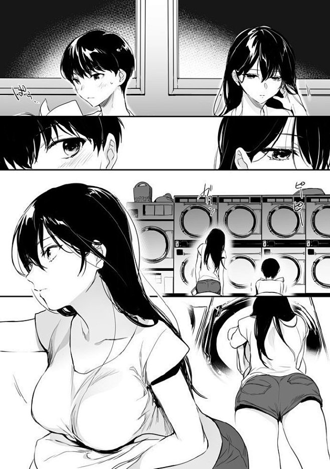 投币式洗衣店的漂亮小姐姐 (via.むう...