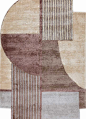 vyom beige and brown viscose hand tufted Rugs - HeadShot