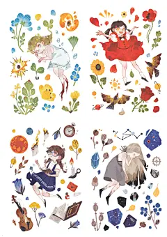 【未剪裁】柠檬树系列 手帐贴纸打印自制A4硫酸纸不干胶 手账贴纸-淘宝网