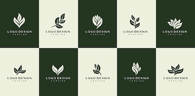 植物叶子枝叶标志logo矢量图设计素材
