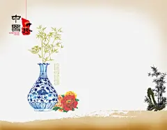 中国风青花瓷背景海报平面广告 创意素材