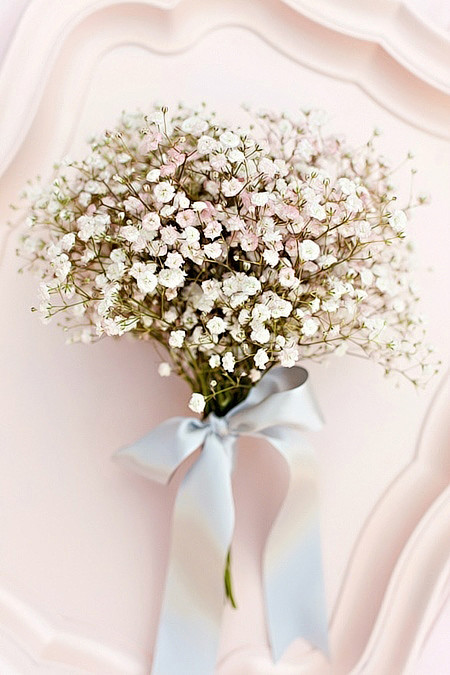 小清新的满天星新娘手捧花