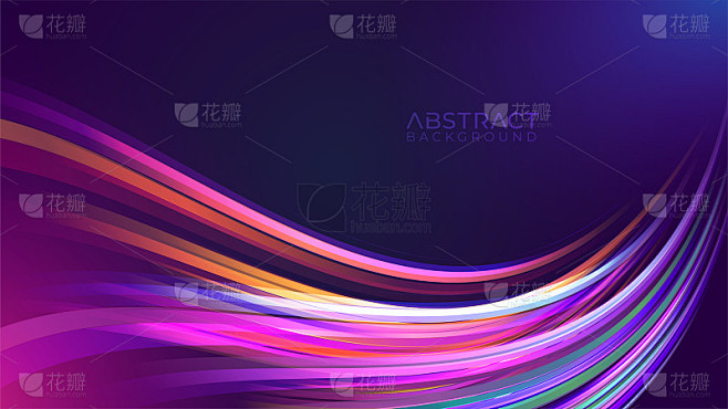 抽象线条未来主义背景，多色运动光