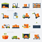 仓库图标图标平——技术Warehouse Icons Flat - Technology Icons盒、业务、货物、集合、计机、容器,交付,设计,设计师,分布,导出、叉车、运费、图标、行业、互联网、物流、移动、包装、电话、象形图,服务,集航运、符号,符号,时间,运输,卡车,仓库 box, business, cargo, collection, computer, container, delivery, design, designer, distribution, export, forklift, 