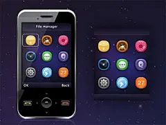 手机创意夜色主题壁纸界面PSD分层素材