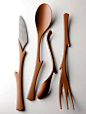 Top 20 Best Of Best red dot award: product design 2013 ~ The natural shape of a tree with branches and twigs lending it a highly organic appearance inspires the design of the EDA cutlery by Ken Okuyama Design Co