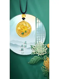古法吊坠（窗花）系列海报 - 小红书