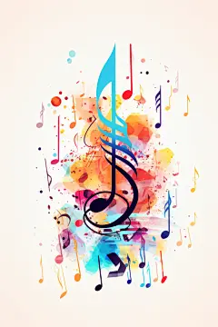 乐谱元素插画绘画背景图