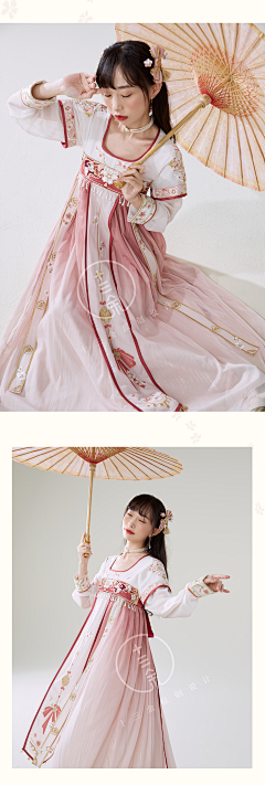 夏日酸梅采集到61：6：1衣：夏：唐 披肩/背子+薄短衫+裙