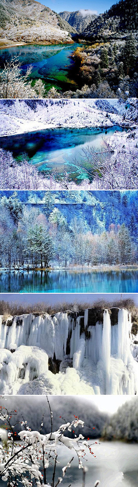 【九寨飘雪】四季变迁，依然那么动人~~将...
