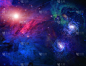 太空,天空,美,星系,水平画幅,夜晚,绘画插图,科学,星云,计算机制图