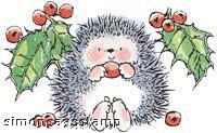 *竹篙黑色橡胶邮票浆果CHRISTMAS...