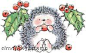 *竹篙黑色橡胶邮票浆果CHRISTMAS Hedgy槲寄生2514k